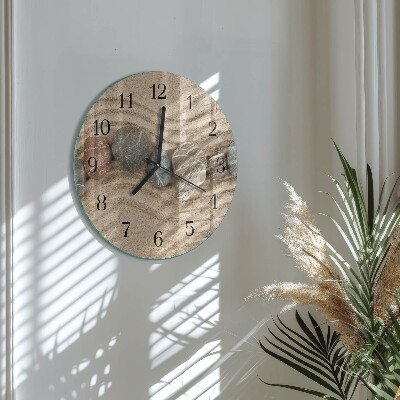 Round wall clock Stones Sand