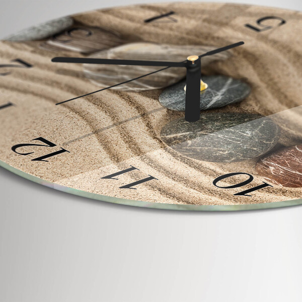 Round wall clock Stones Sand