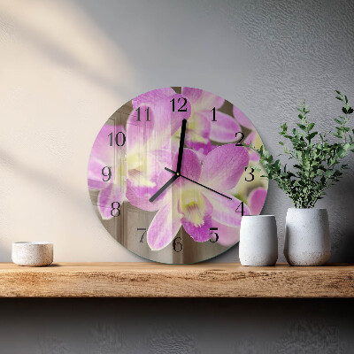 Round wall clock Flowers