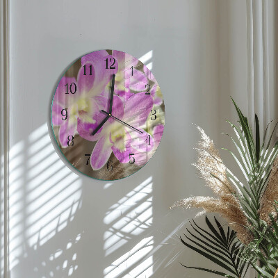 Round wall clock Flowers