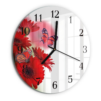Round wall clock Gerbera