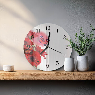 Round wall clock Gerbera