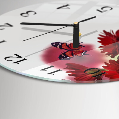 Round wall clock Gerbera