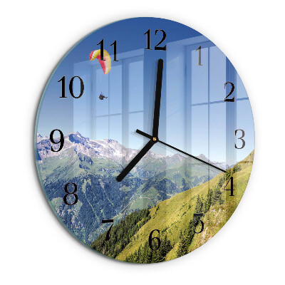 Round wall clock Mountains