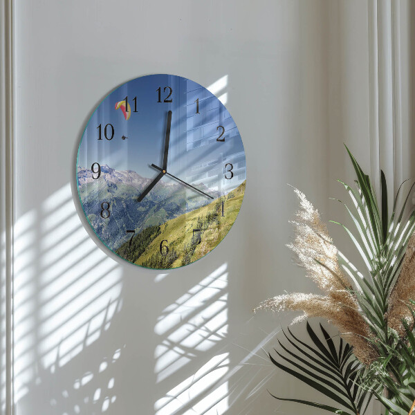 Round wall clock Mountains