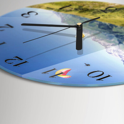 Round wall clock Mountains