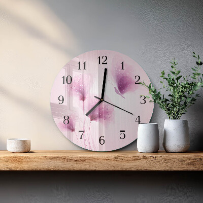 Round wall clock Flowers