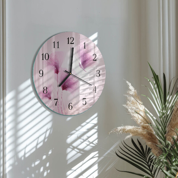 Round wall clock Flowers