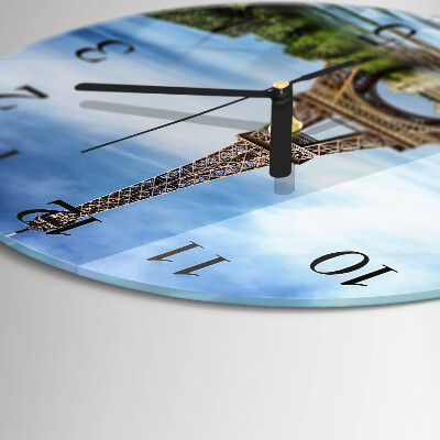 Round wall clock Eiffel Tower