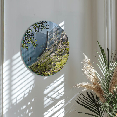 Round wall clock Mountains