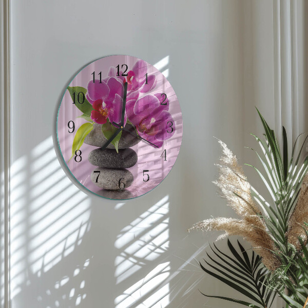 Round wall clock Orchid