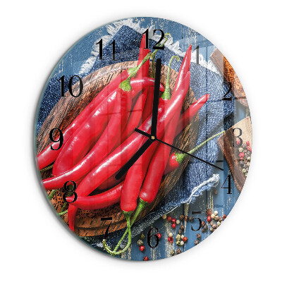 Round wall clock Chili pepper
