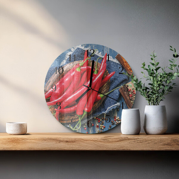 Round wall clock Chili pepper
