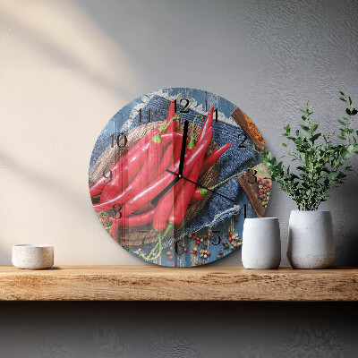 Round wall clock Chili pepper