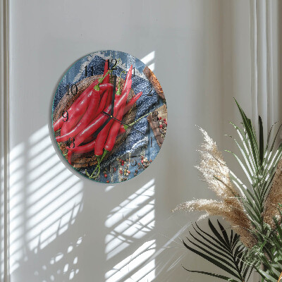 Round wall clock Chili pepper