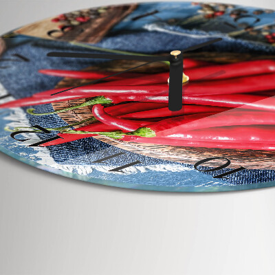 Round wall clock Chili pepper