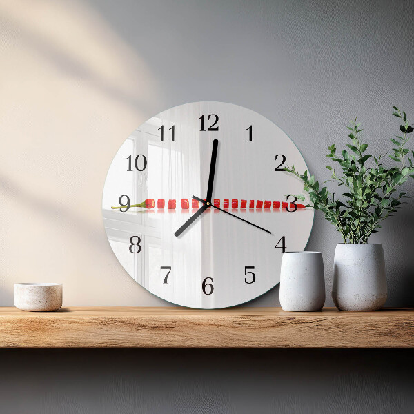 Round wall clock Chili pepper