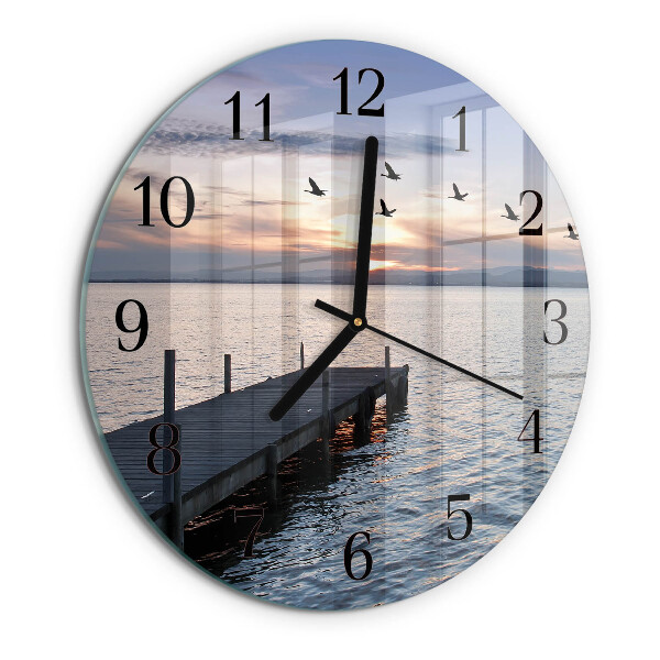 Round wall clock Birds by the Lake
