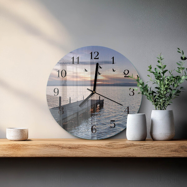 Round wall clock Birds by the Lake