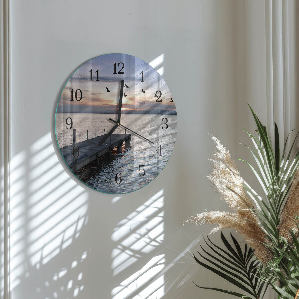Round wall clock Birds by the Lake