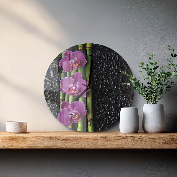 Round wall clock Orchid