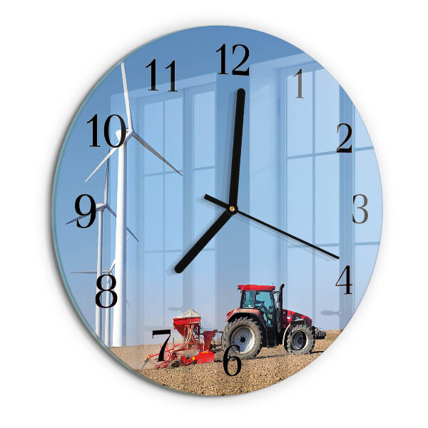 Round wall clock Tractor Field