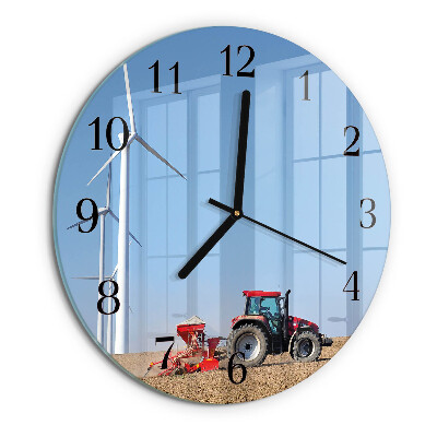 Round wall clock Tractor Field