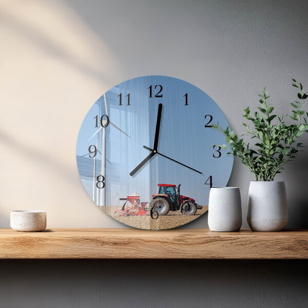 Round wall clock Tractor Field