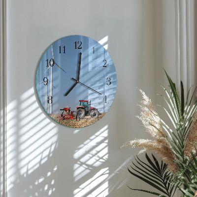 Round wall clock Tractor Field