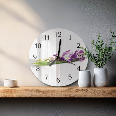Round wall clock Flowers