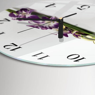 Round wall clock Flowers