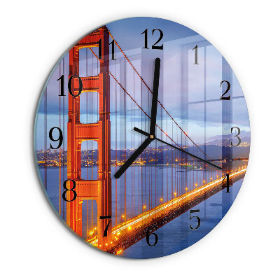Round wall clock Golden Gate