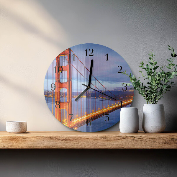 Round wall clock Golden Gate