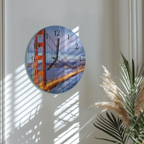 Round wall clock Golden Gate