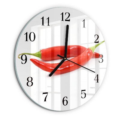 Round wall clock Chili pepper