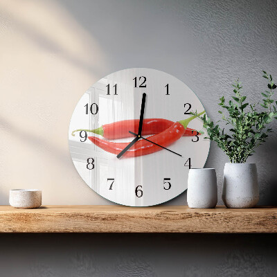 Round wall clock Chili pepper
