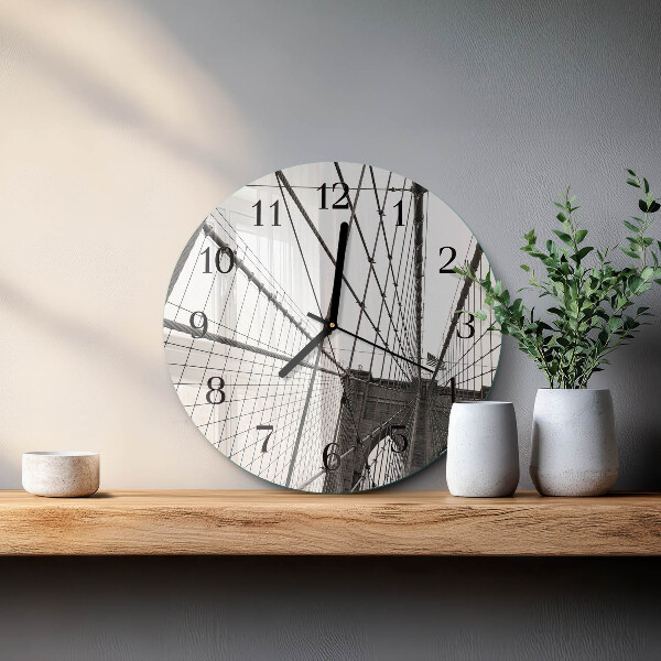 Round wall clock Brooklyn Bridge