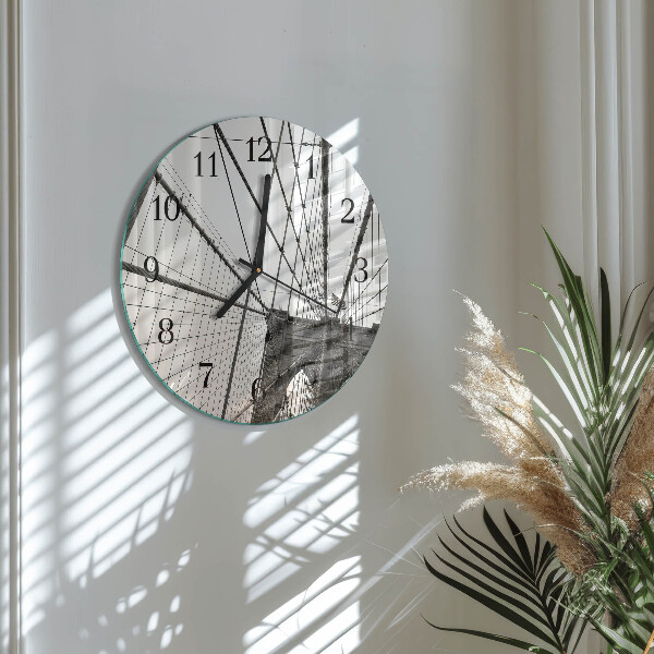 Round wall clock Brooklyn Bridge