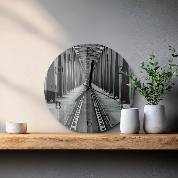 Round wall clock Railway Tracks