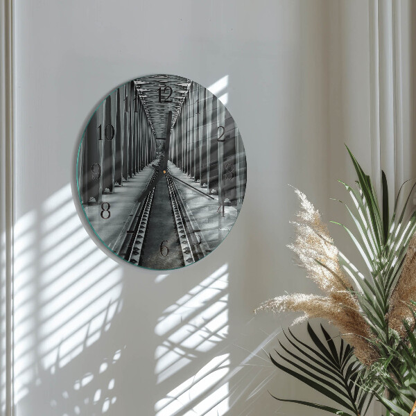 Round wall clock Railway Tracks