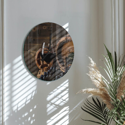 Round wall clock Wine Barrel