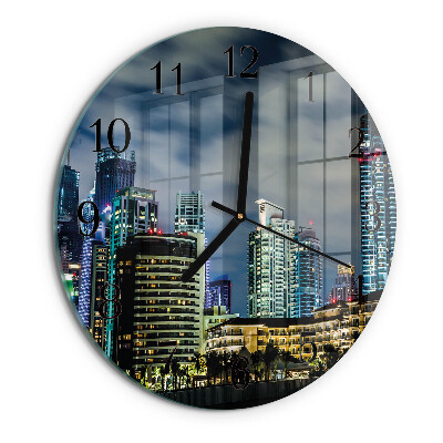 Round wall clock Night on the Town