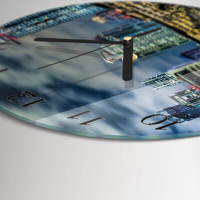 Round wall clock Night on the Town