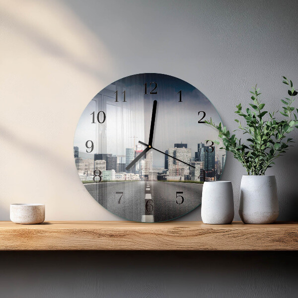 Round wall clock Road City