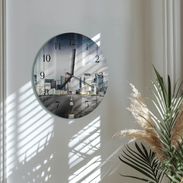 Round wall clock Road City