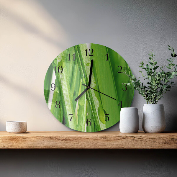 Round wall clock Grass