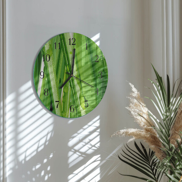 Round wall clock Grass