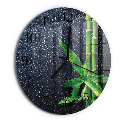 Round wall clock Drops and Bamboo