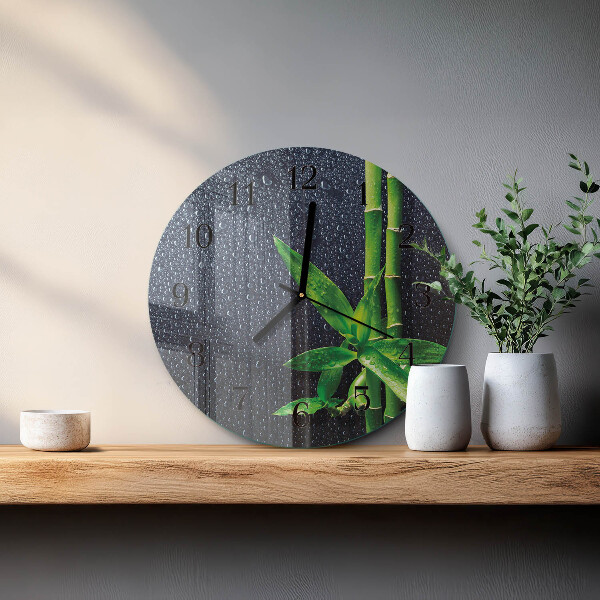 Round wall clock Drops and Bamboo