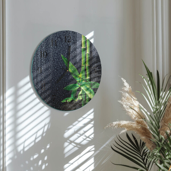 Round wall clock Drops and Bamboo